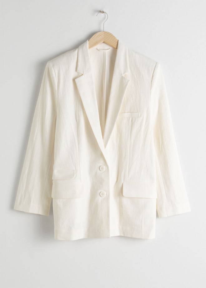 Oversized Cotton Linen Blazer