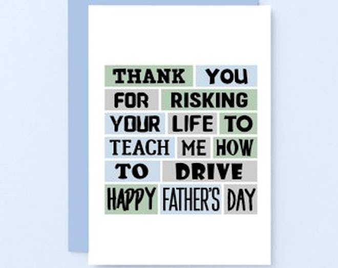 Funny Fathers Day Card - Learning To Drive