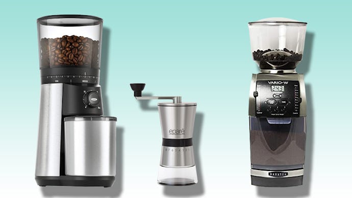 The Oxo Brew Conical Burr Coffee Grinder, Eparé Manual Coffee Grinder & the Baratza Vario-W Grind by...
