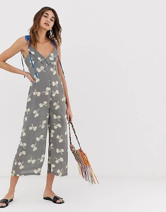 Lost Ink Cami Jumpsuit with Contrast Straps