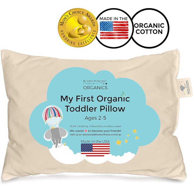 My Little North Star Toddler Pillow Organic Cotton Washable Kids Pillow (13x18)