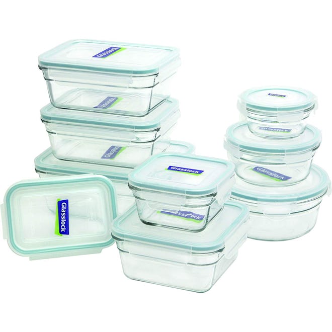 Glasslock 11292 Assorted Oven-Safe Container Set (18-Piece)