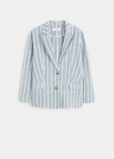 Striped linen blazer