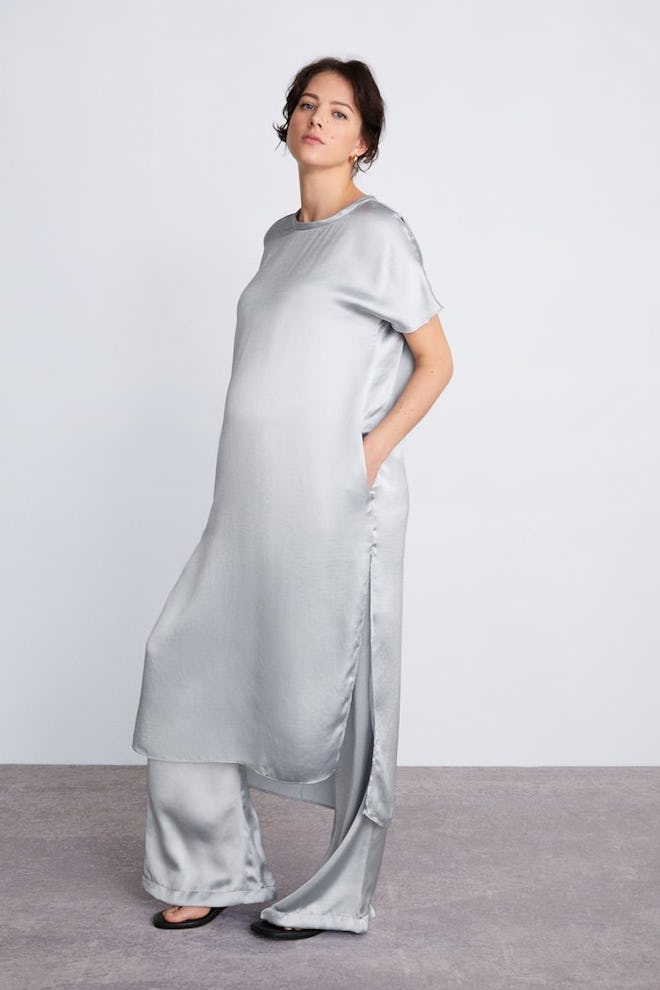Satin Maternity Dress