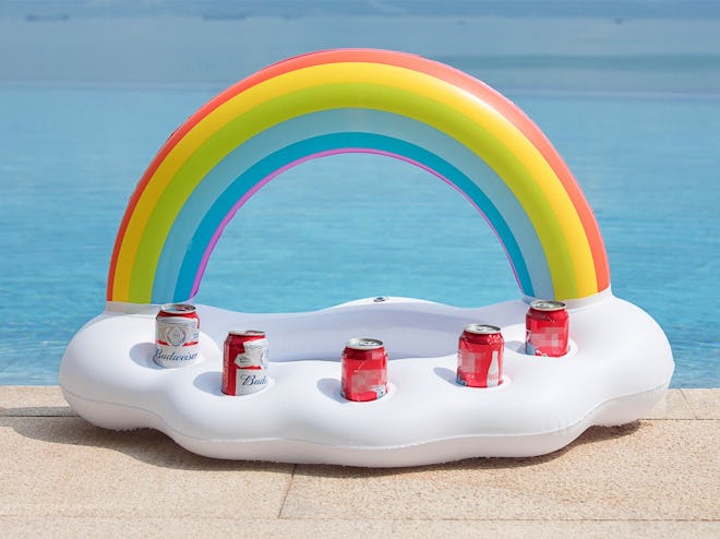  Jasonwell Inflatable Rainbow Cloud Drink Holder Floating Beverage