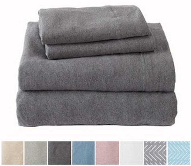 Great Bay Home Extra Soft Heather Jersey Knit Cotton Sheet Set
