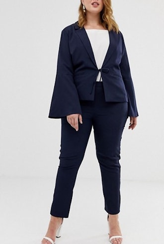 Unique21 Hero Tailored Tie Blazer With Flute Sleeves & Ankle Grazer Pants