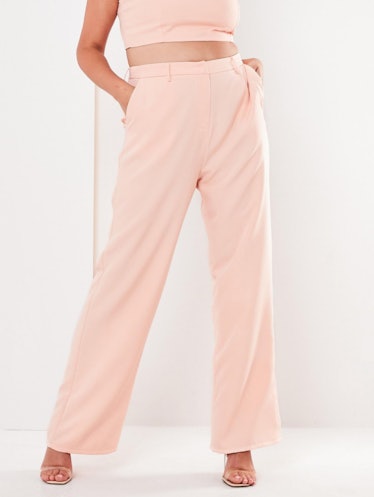 plus size pink co ord straight leg pants