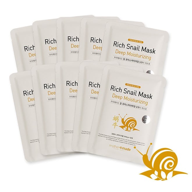 mothermade Deep Moisturizing Rich Snail Facial Mask (10 Pack)