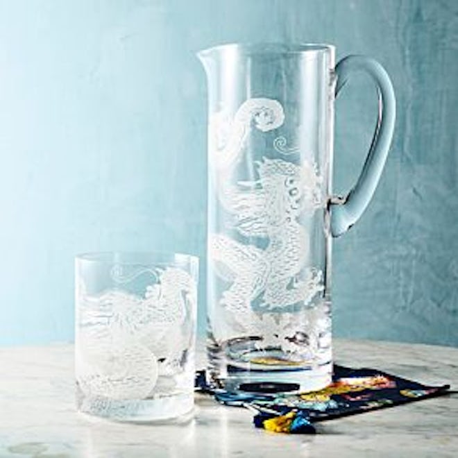 Dragon Etched Old-Fashioned Glass Set