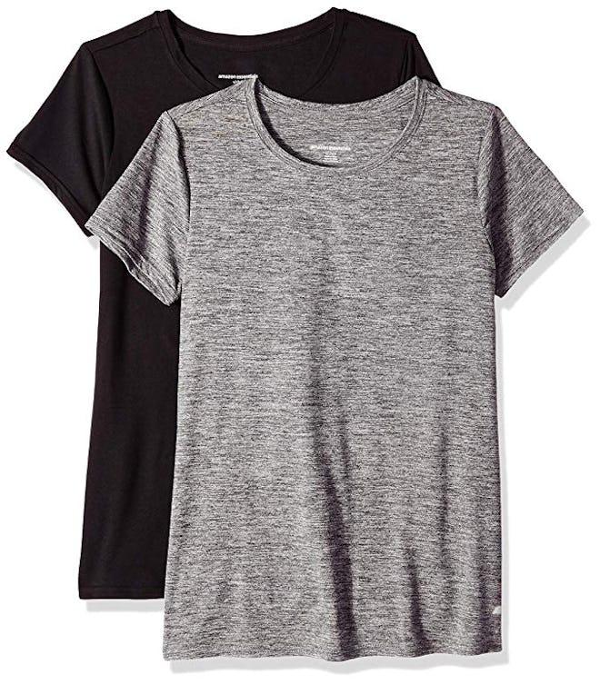 Amazon Essentials Women's Tech Stretch Short-Sleeve Crewneck T-Shirt (2-Pack)