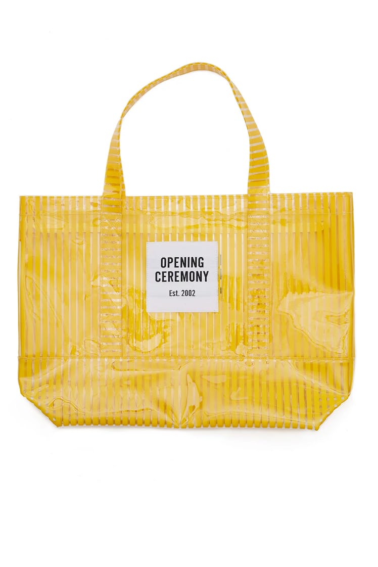 Opening Ceremony Large Striped PVC Tote