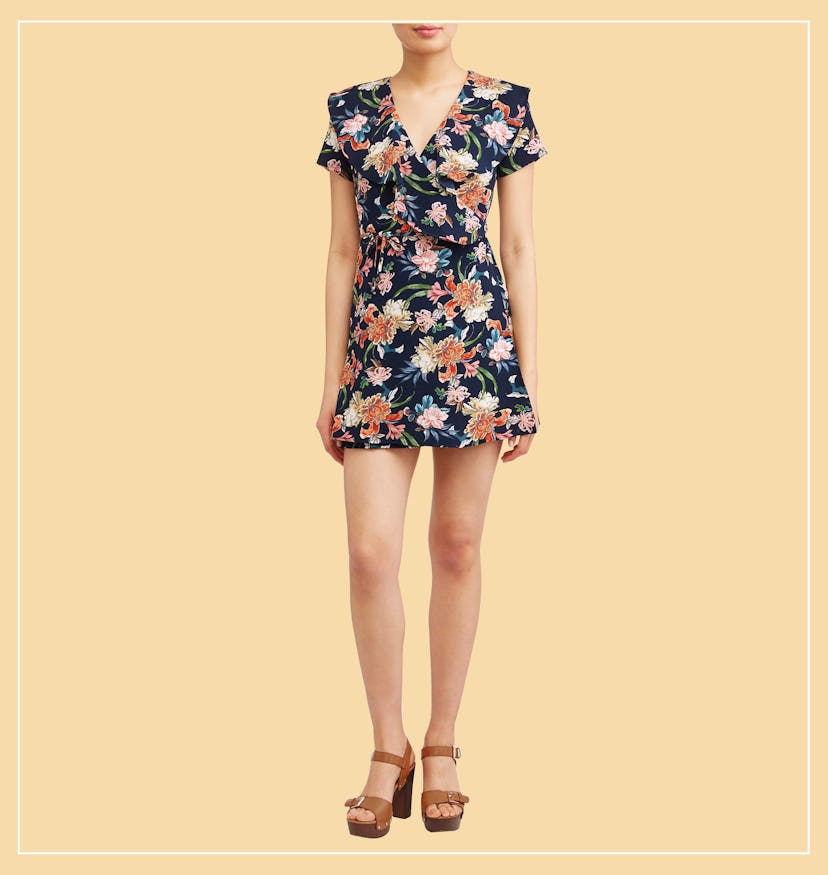 New Look Juniors' Floral Wrap Dress