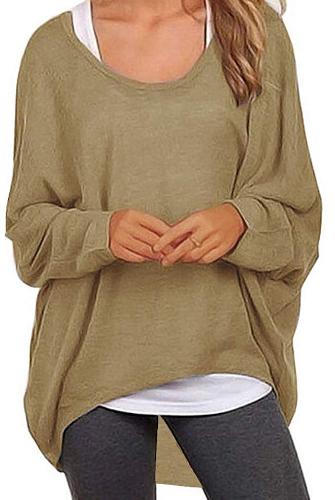 UGET Women's Casual Oversized Baggy Off-Shoulder Sweater