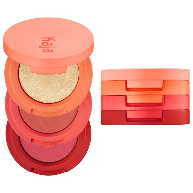 Kaja Beauty Bento Bouncy Shimmer Eyeshadow Trio in Poppy Champagne