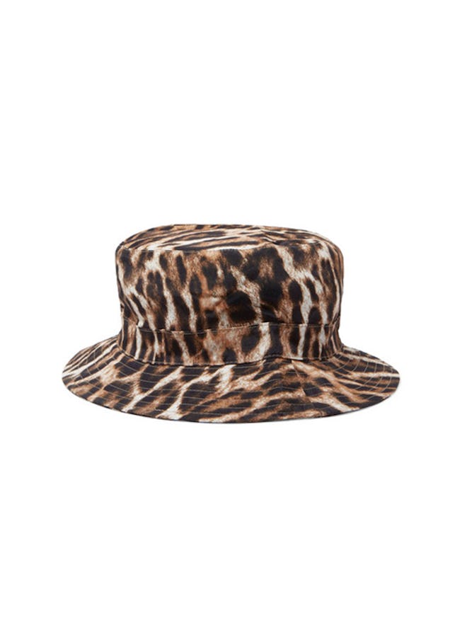 Leopard-Print Canvas Bucket Hat