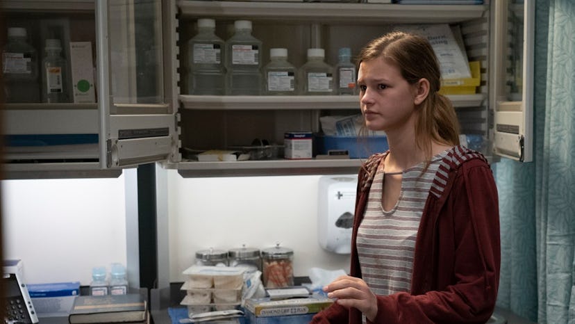 Betty, a teenage mother who uses heroin, stealing pills from the 'Grey's Anatomy' hospital