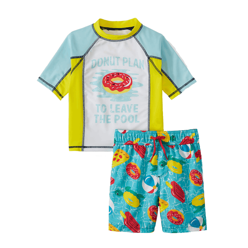 p.s.09 from aéropostale  Donut Print Rash Guard and Swim Trunk
