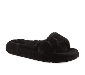 Black Bee Shearling Slippers