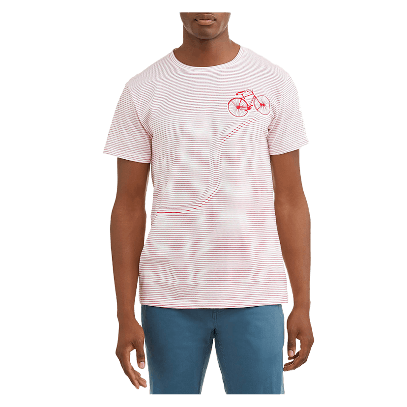Straight Faded  Men's All Over Novelty Striped Tee