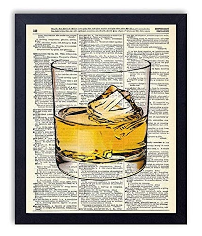 Whiskey Glass Man Cave Vintage Wall Art