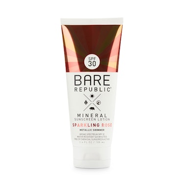  Bare Republic Mineral Shimmer Sunscreen Lotion in Sparkling Rose, SPF 30