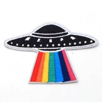 Pride Rainbow UFO Iron On Embroidered Patch