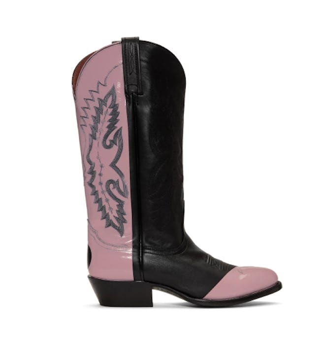 Black & Pink Sarah Morris Edition Cowboy Boots