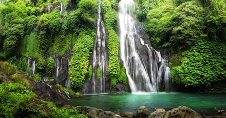 A waterfall spot in a rainforest
