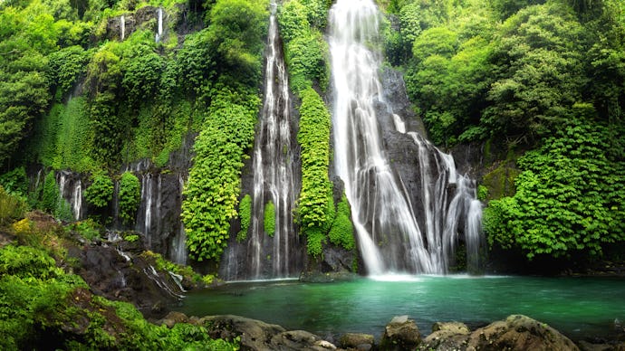 A waterfall spot in a rainforest 