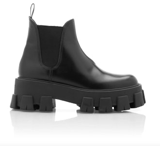 Prada Leather Platform Ankle Boots