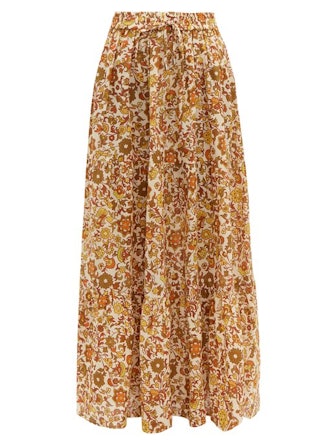 Batira Tiered Floral-Print Cotton Maxi Skirt