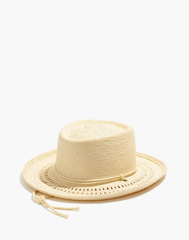 Curved-Brim Straw Hat
