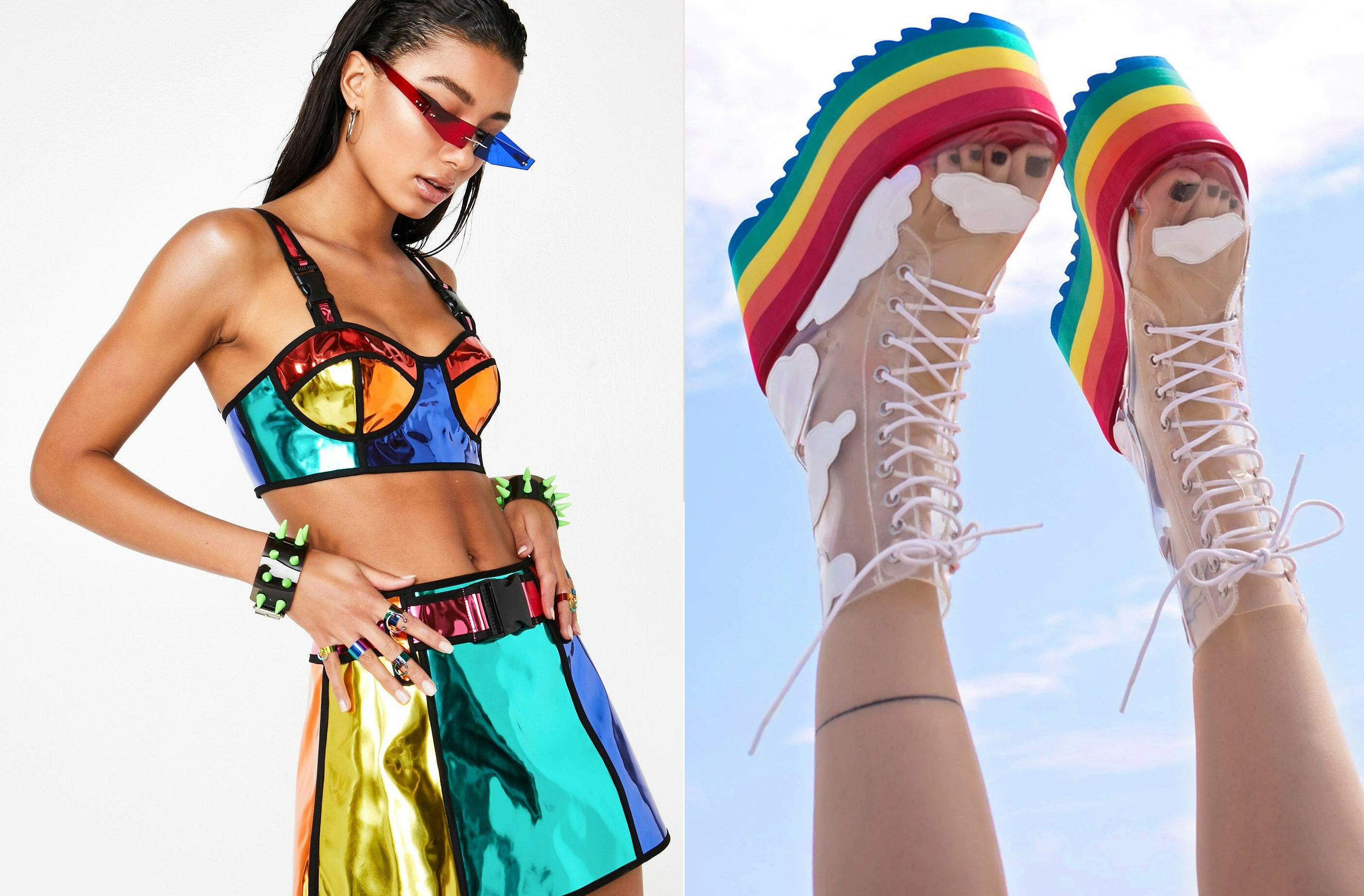 Dolls Kill's Club Exx Pride Collection Includes The Rainbow Platforms Of  Your Dreams