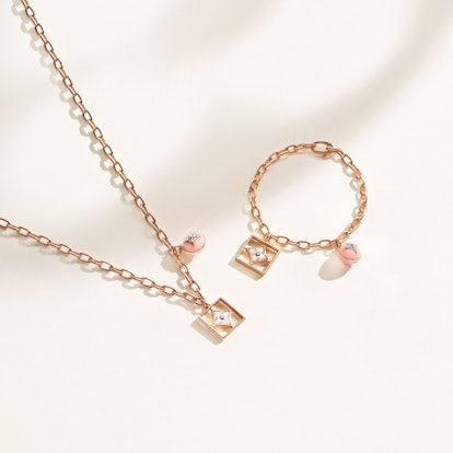 Louis Vuitton® B Blossom Pendant, Pink Gold, White Gold, Pink Opal