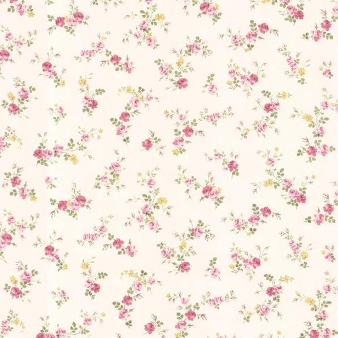 Brewster Turtledove Pink Small Rose Toss Wallpaper