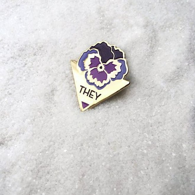 THEY/Pansy Enamel Pin