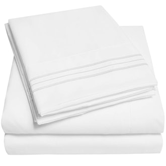 These stain-resistant sheets are budget-friendly and come in lots of colors and patterns.