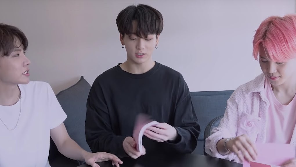 The Video Of Bts Jimin Jungkook J Hope Unboxing The Mots Persona Album Is So Cute The Video Of Bts Jimin Jungkook J Hope Unboxing The Mots Persona Album Is So Cute