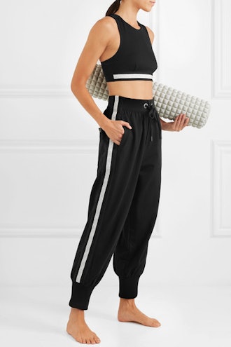 Ano'e Striped Stretch cotton-Blend Track Pants