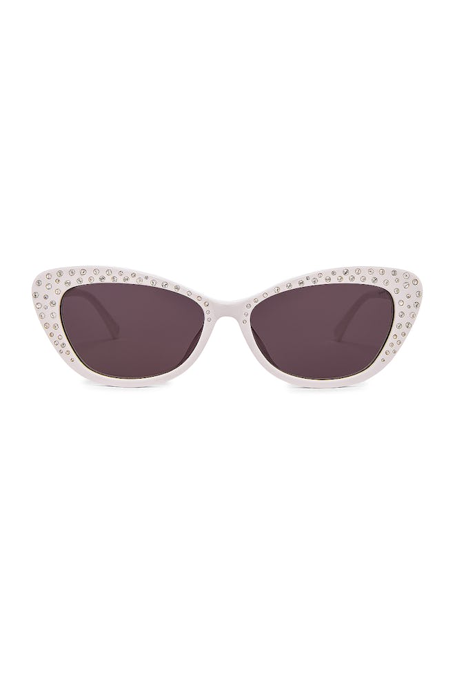 Franky White Crystal Sunglasses