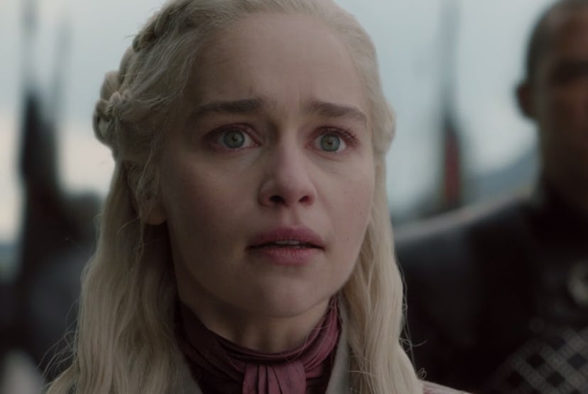 Daenerys' green eyes shining brighter than ever before in the series 