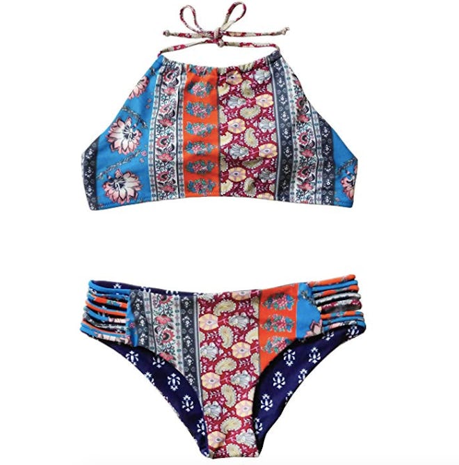 Mumentfienlis Vintage-Inspired Halter Bikini Swimsuit