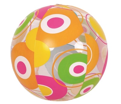 Pool Central 20" Inflatable Colorful 6-Panel Circle Print Beach Ball