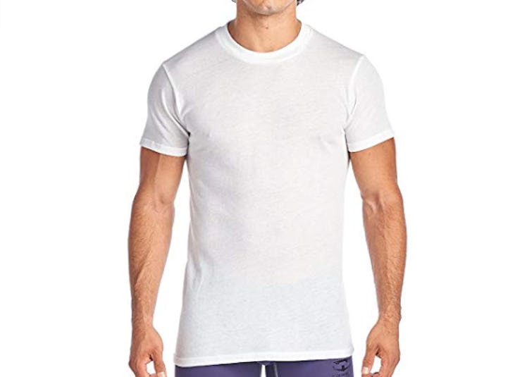 RibbedTee Retro-Fit Crewneck Cotton-Poly Shirt