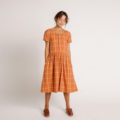 Linden Dress – Rust Check