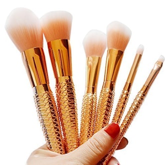Coshine Rose Gold Mermaid Makeup Brushes (Set Of 10)