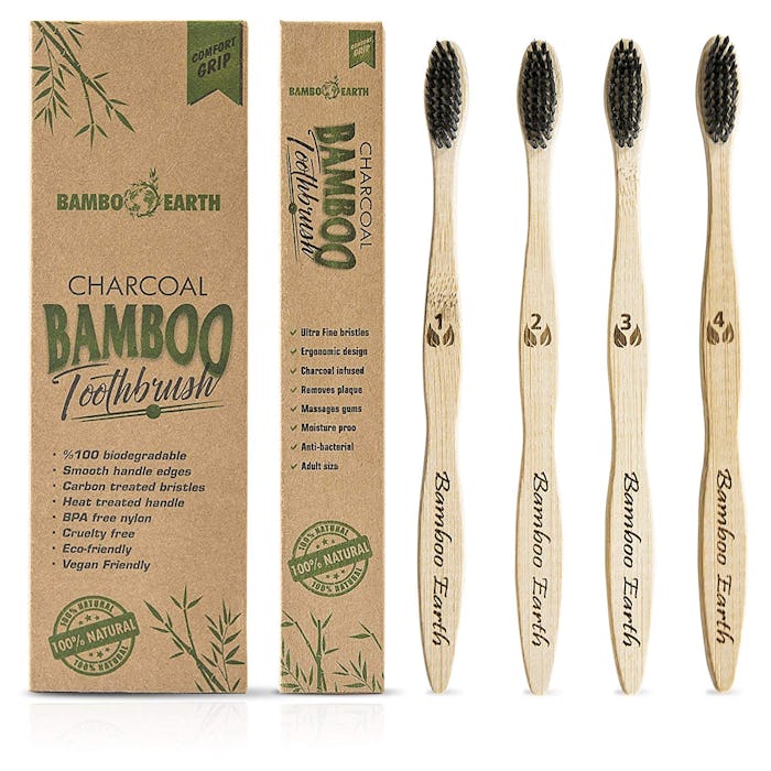 Bamboo Earth Charcoal Toothbrush (4 Pack)