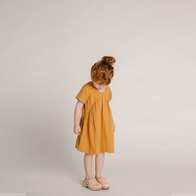 Clover Toddler Dress – Gold