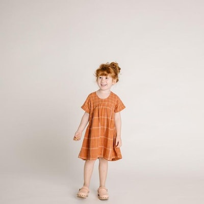 Clover Toddler Dress – Rust Check